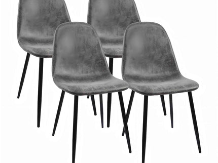 Modern Accent Dining Chairs Upholstered Seat, Metal Legs (Set of 4)