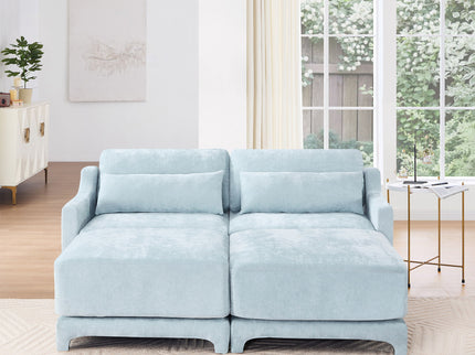 Stylish Sofa With Ottoman And Lumbar Pillows, Ergonomic Design