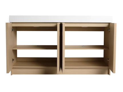 Freestanding Bathroom Vanity With Resin Sink & Soft Close Cabinet Doors