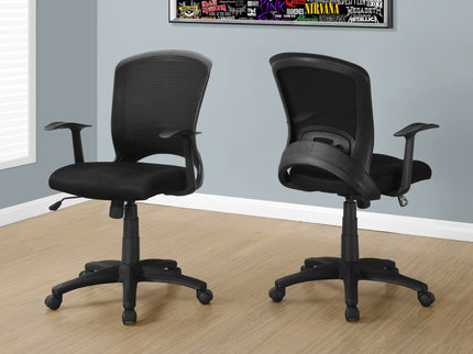 Office Chair, Adjustable Height, Swivel, Ergonomic, Armrests, Mesh - Black