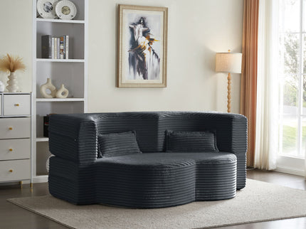 Floor Convertible Sleeper Sofa Bed With 2 Pillows