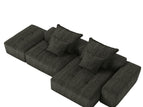 Black / 2 Seater Sofa With Ottoman