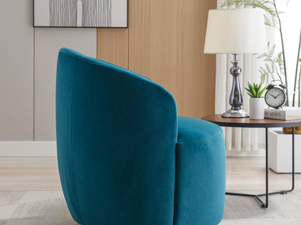 Swivel Accent Armchair Barrel Chair With Powder Coating Metal Ring