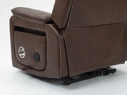 180 Degree Recliner Chair With Wireless Charging, Lumbar Support, And Dual Motor Lift - Brown