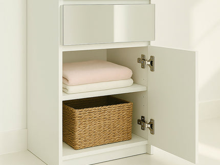 Elise - Modular Closet System With Mirror And Customizable Storage - White