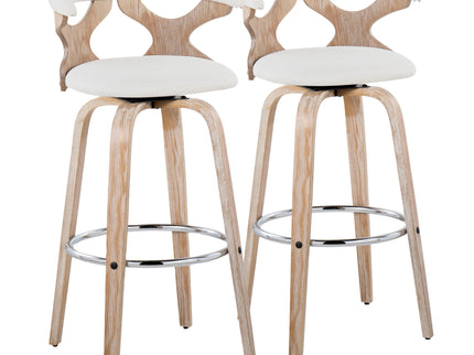 Gardenia - Contemporary Fixed Height Barstool With Swivel With Round Footrest (Set of 2)