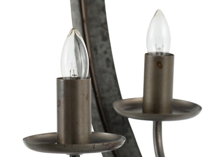 4 Light Metal Chandelier, Hanging Light Fixture With Adjustable Chain For Kitchen, Bulb Not Included - Gray