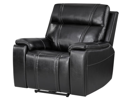 Gary - Power Recliner With Power Recline Motion, Pillow Top Arms, Hidden Cupholders - Black