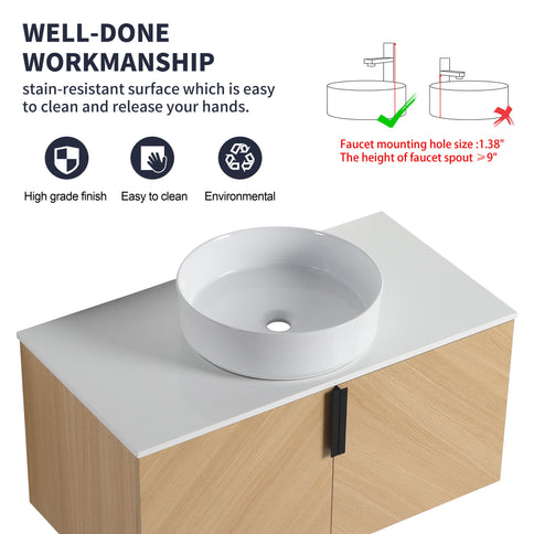 Wall Mounted Bathroom Vanity With Art Sink