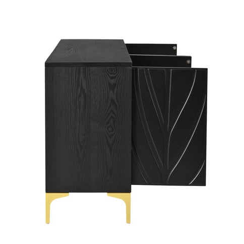 Modern Sideboard Buffet Cabinet With Handleless Press To Open Design With 4 Doors