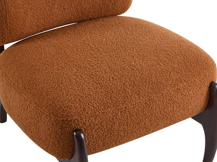 Modern Boucle Lounge Chair With Solid Wood Fram