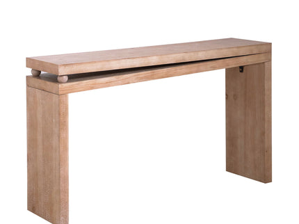 Slim Console Table, Narrow Entryway Table With Bead Detail - Light Natural / Natural