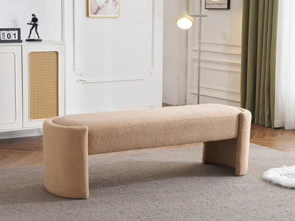 Simple Long Ottoman Bench - Light Camel