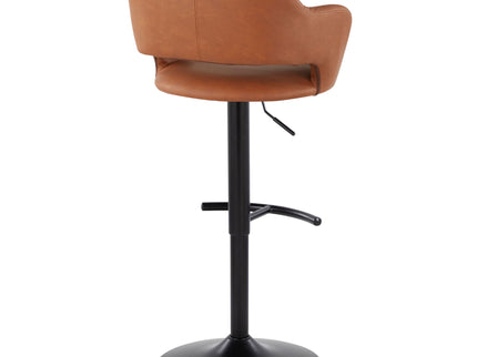 Margarite - Contemporary Adjustable Barstool With Swivel With Rounded T Footrest (Set of 2)