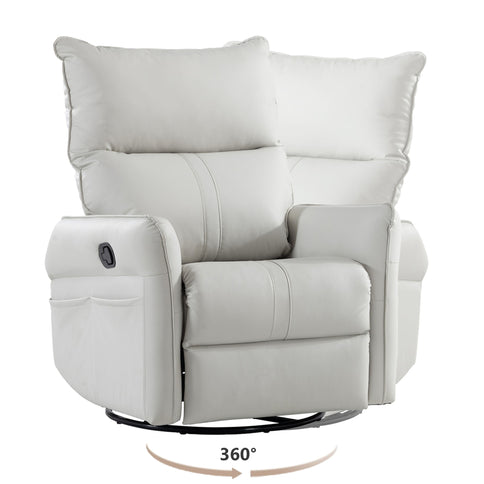 360° Modern Small Rocking Swivel Recliner Chair With Side Pocket