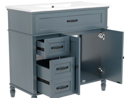 Bathroom Vanity With Sink, Freestanding Cabinet & Drawers