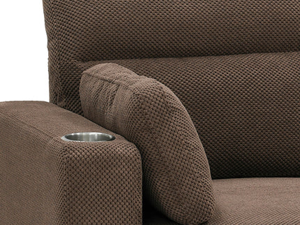 Convertible L - Shaped Sectional Sofa Bed With Storage Chaise, Cup Holders
