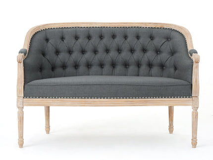 French Country Chesterfield Style Tufted Loveseat