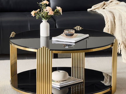 Round Table With Double Layer Storage