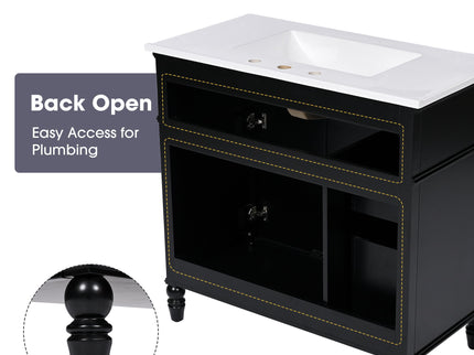 Bathroom Vanity With Sink, Freestanding Cabinet & Drawers