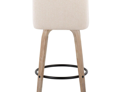 Toriano - Contemporary Fixed-Height Counter Stool & Swivel With Round Footrest (Set of 2)