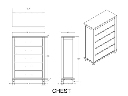 Augusta - 5 Piece Bedroom Set