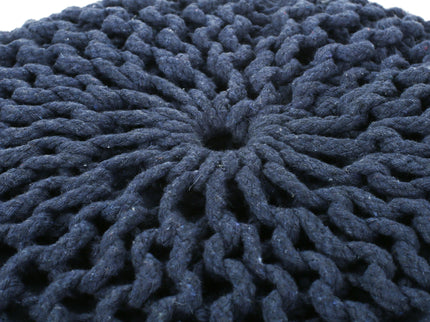 Bordeaux - Knitted Round Pouf Ottoman, Floor Cushion