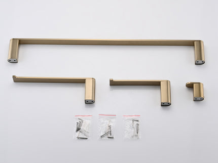 4 Pieces Bathroom Hardware Set Single Towel Bar, Towel Holder, Toilet Paper Holder