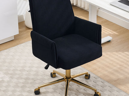 Ergonomic Mid-Back Office Chair With Gold Base