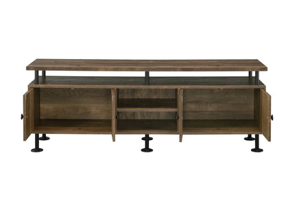 Ensata II - TV Stand - Rustic Oak / Black