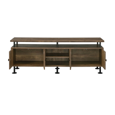 Ensata II - TV Stand - Rustic Oak / Black