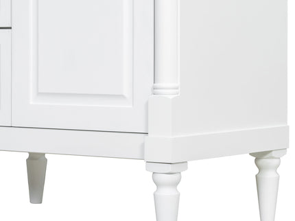 Modern Bathroom Vanity With Sink, Freestanding Cabinet With Flip Drawer & Adjustable Shelf
