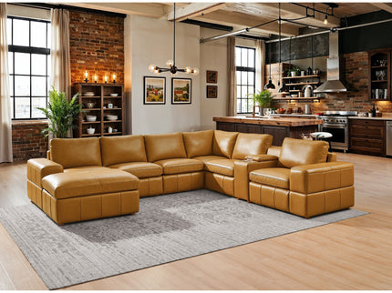 Modular Sectional With Large Square Arms, Custom Configuration