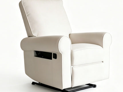 Manual Button Armchair Sofa With 360 Degree Rotation - White