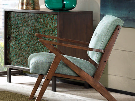 Lounge Chair With Tufted Upholstery And Solid Frame