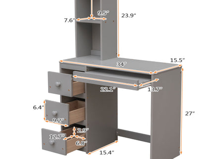 Loft Bed With Stand Alone Bed, Storage Staircase, Desk, Shelves, And Drawers