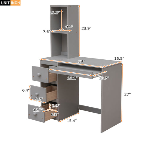 Loft Bed With Stand Alone Bed, Storage Staircase, Desk, Shelves, And Drawers
