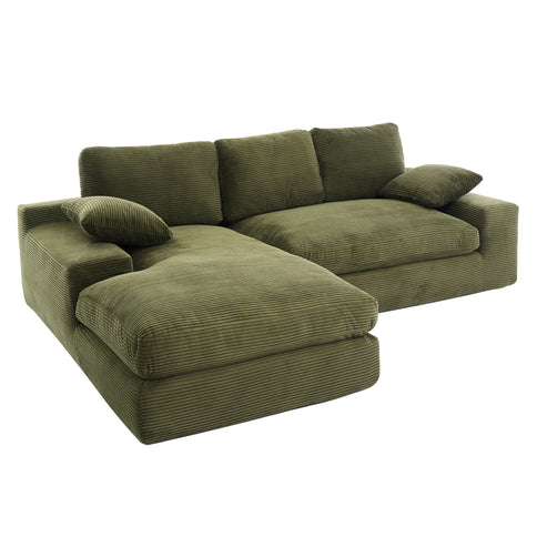 Compressed Sofa With 3 Back Cushions, 2 Throw Pillows