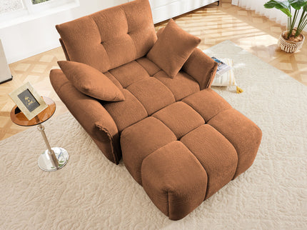 Ergonomic Single Seater Sofa With Ottoman, High Resilience Support Cushions