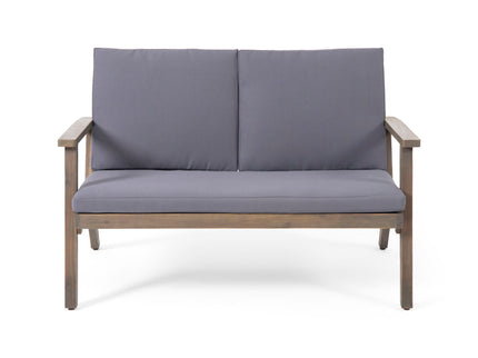 Avacyn - Outdoor Loveseat And Coffee Table Set With Cushions - Dark Gray