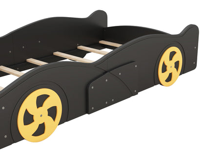 Race Car Shaped Platform Bed With Wheels And Storage