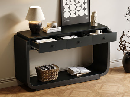 Console Table With 3 Drawers, Display Shelf