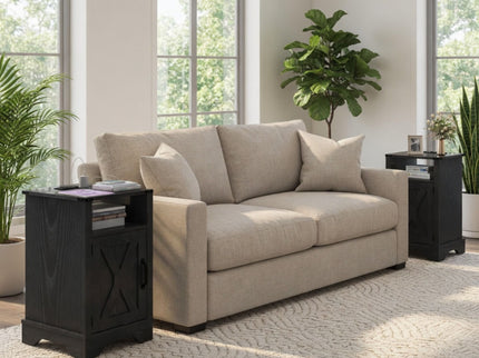 Farmhouse Nightstand, Charging Station & Storage