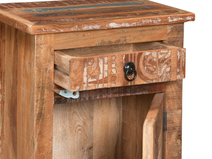 Carved Side Table - Natural
