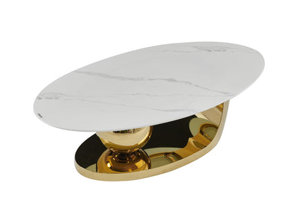 Oval Coffee Table With Geometric Precision