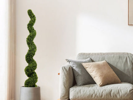 Artificial Outdoor UV Resistant Plastic Boxwood Topiary Spiral Tree