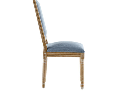 French Country Style Dining Chair With Upholstered Seating And Fluted Legs