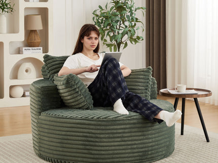Modern Single Sofa With Backrest Pillow For Living Room