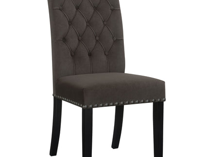 Side Chairs With Tufting Nailhead Trim (Set of 2) - Brown