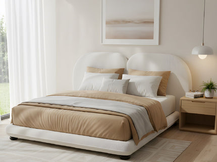 Upholstered Platform Bed With Split Headboard